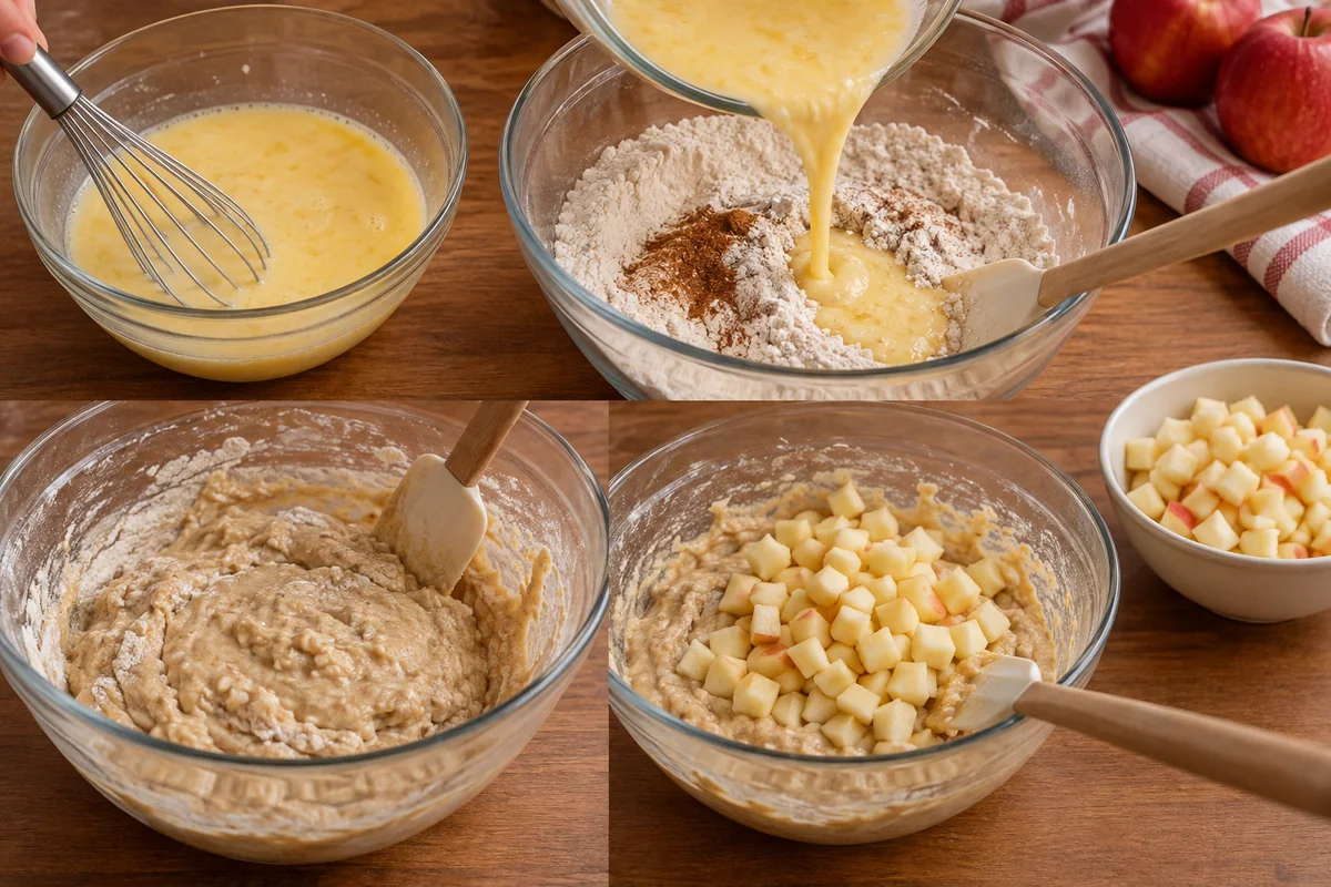 Apple Fritter Bites preparation