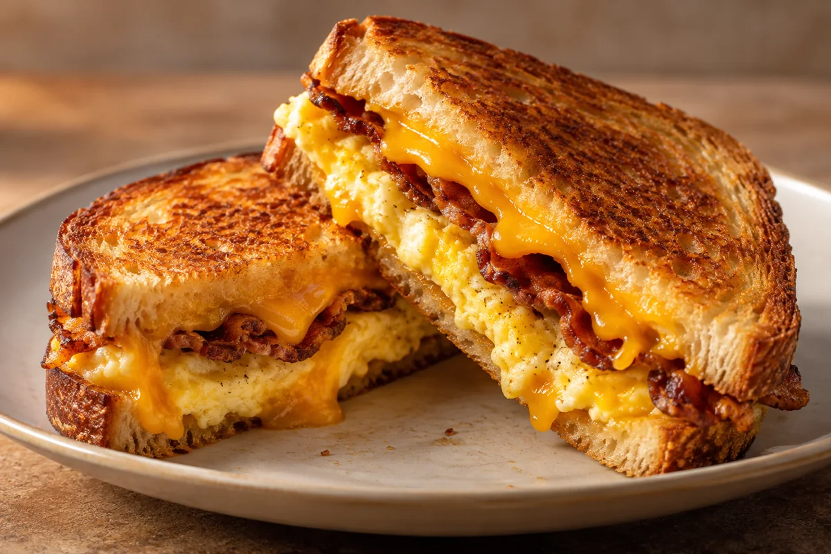 Breakfast Grilled Cheese close-up