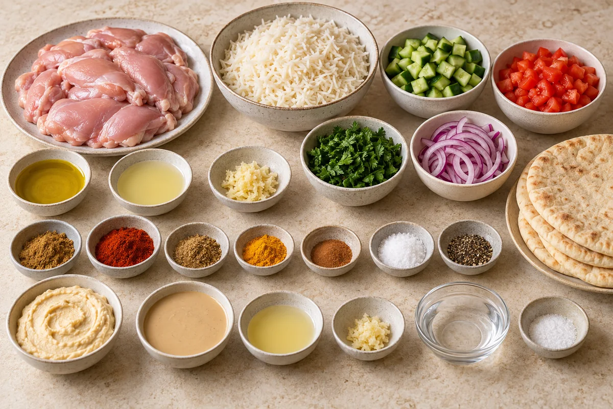 Chicken Shawarma Bowl Recipe ingredients