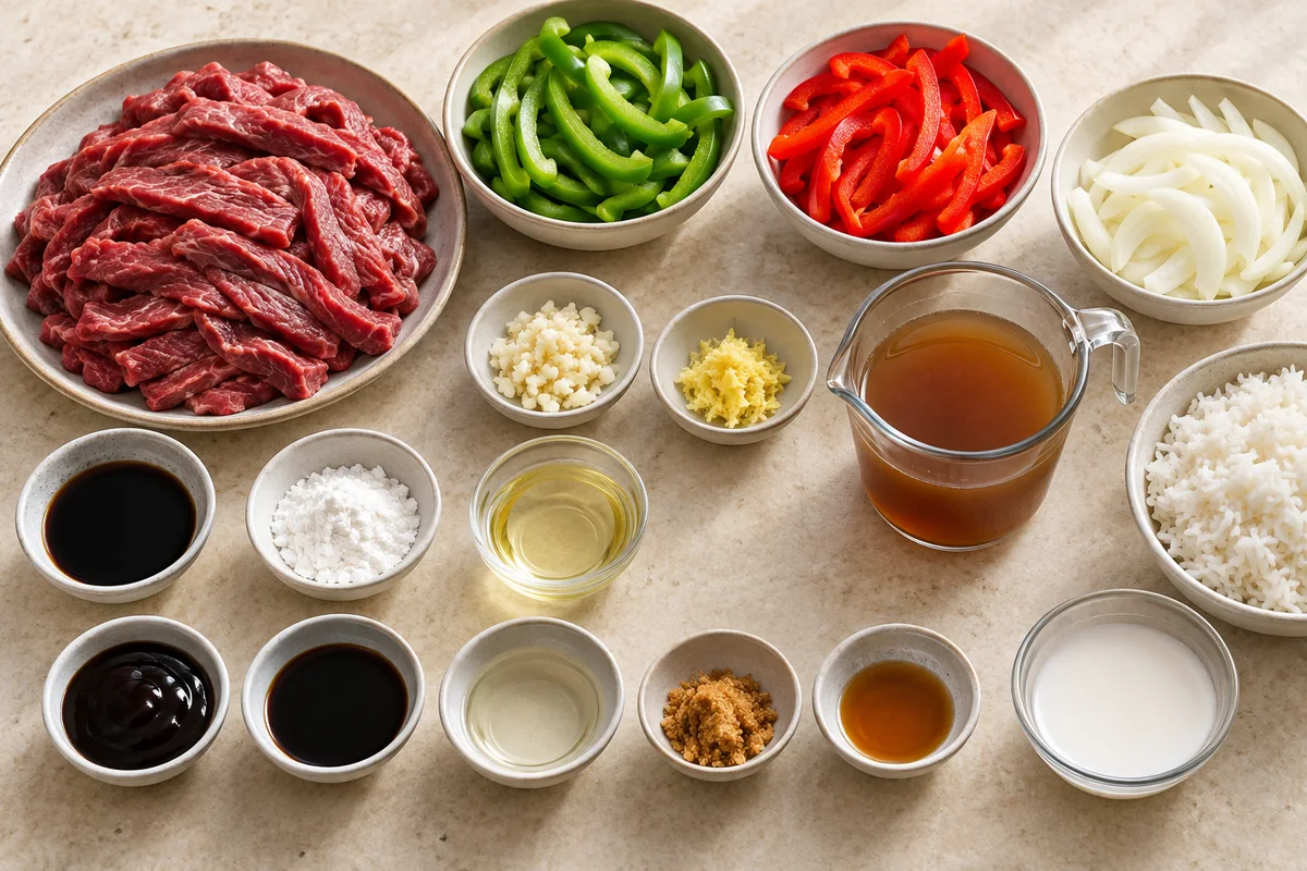 Easy Chinese Pepper Steak Recipe ingredients