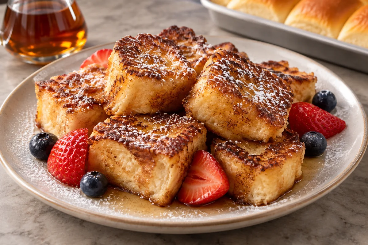 Hawaiian Roll French Toast close-up