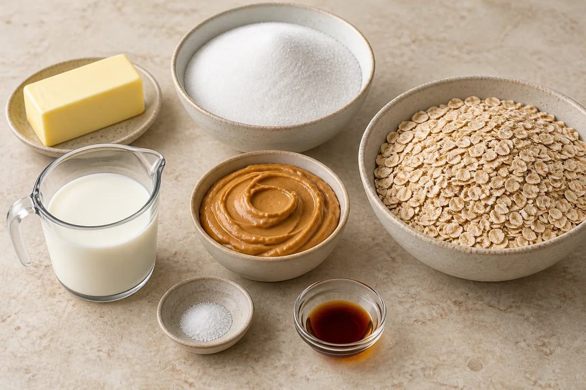 Peanut Butter No-Bake Cookies ingredients