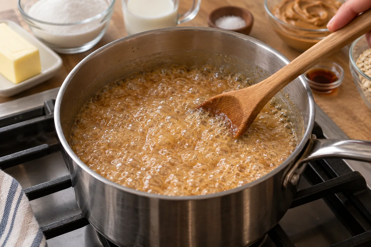 Peanut Butter No-Bake Cookies preparation