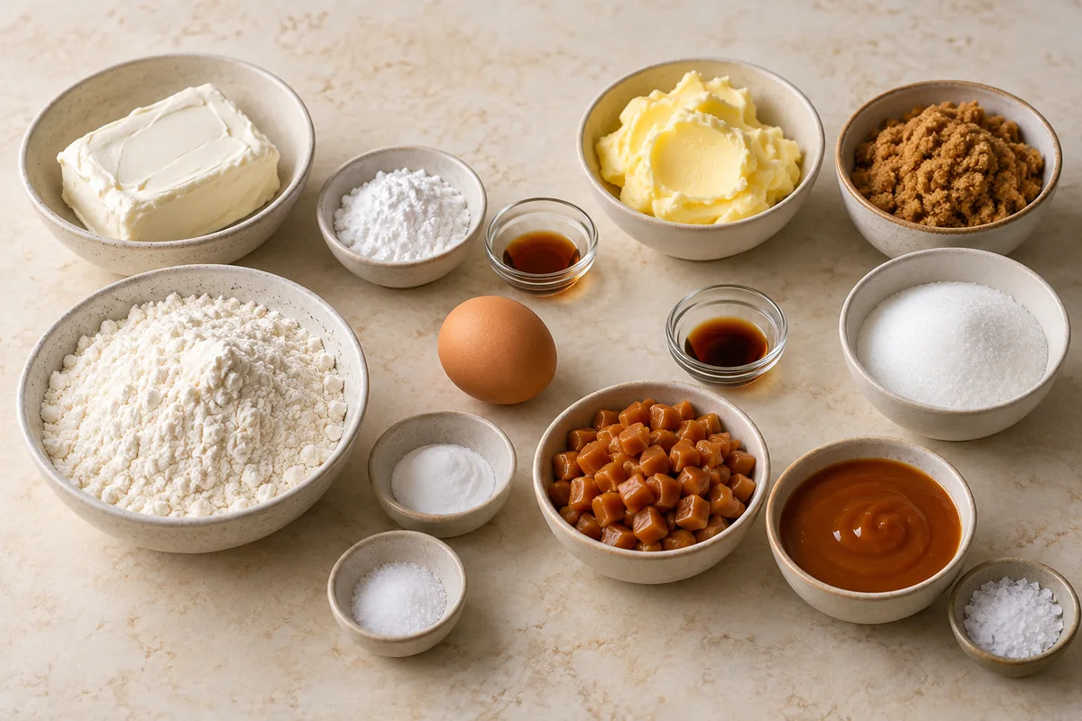 Salted Caramel Cheesecake Cookies Recipe ingredients