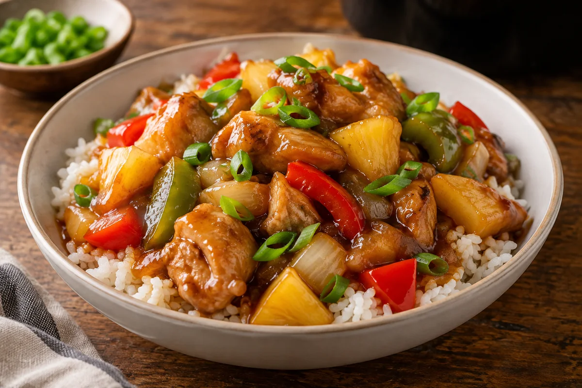 Sweet Hawaiian Crockpot Chicken close-up